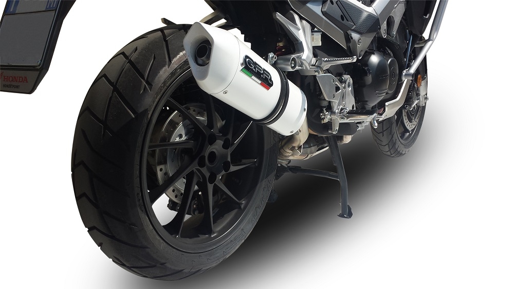 Scarico GPR compatibile con  Honda Crossrunner 800 Vfr 800 X 2015-2016, Albus Ceramic, Scarico omologato, silenziatore con db killer estraibile e raccordo specifico