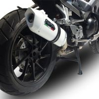 Scarico GPR compatibile con  Honda Crossrunner 800 Vfr 800 X 2015-2016, Albus Ceramic, Scarico omologato, silenziatore con db killer estraibile e raccordo specifico