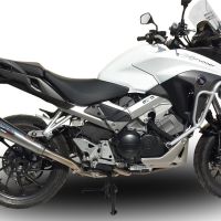 GPR exhaust compatible with  Honda Crossrunner 800 Vfr 800 X 2017-2020, Powercone Evo, Homologated legal slip-on exhaust including removable db killer and link pipe 
