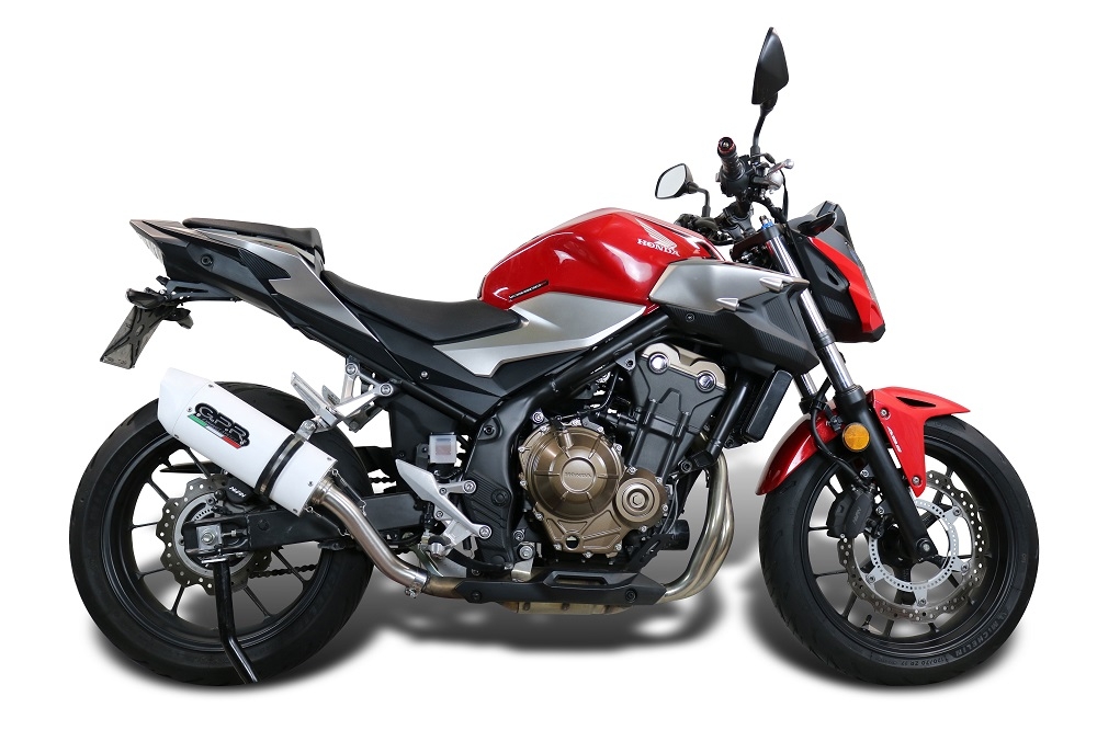 Scarico GPR compatibile con  Honda Cb 500 F 2013-2015, Albus Ceramic, Scarico omologato, silenziatore con db killer estraibile e raccordo specifico