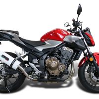 Scarico GPR compatibile con  Honda Cb 500 F 2013-2015, Albus Ceramic, Scarico omologato, silenziatore con db killer estraibile e raccordo specifico