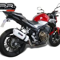 Scarico GPR compatibile con  Honda Cb 500 F 2013-2015, Albus Ceramic, Scarico omologato, silenziatore con db killer estraibile e raccordo specifico