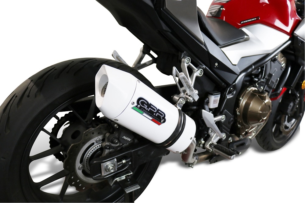 GPR exhaust compatible with  Honda Cb 500 X 2016-2018, Albus Evo4, Homologated legal slip-on exhaust including removable db killer and link pipe 