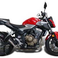 GPR exhaust compatible with  Honda Cb 500 F 2019-2020, Furore Evo4 Nero, Homologated legal slip-on exhaust including removable db killer and link pipe 