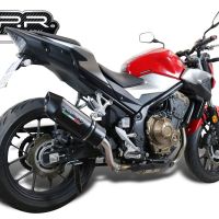 GPR exhaust compatible with  Honda Cb 500 F 2019-2020, Furore Evo4 Nero, Homologated legal slip-on exhaust including removable db killer and link pipe 