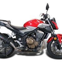 GPR exhaust compatible with  Honda Cb 500 F 2021-2025, New Grand Prix Evo Black Titanium, Homologated legal slip-on exhaust including removable db killer and link pipe 