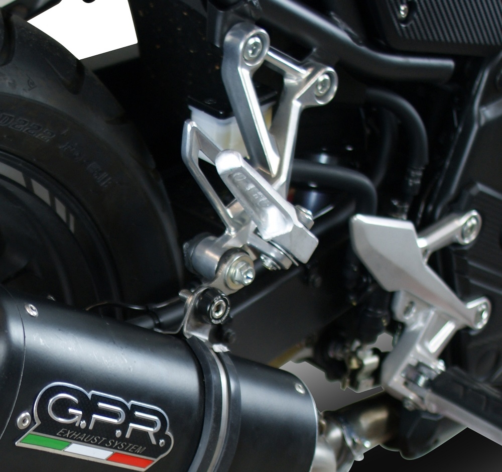 GPR exhaust compatible with  Honda Cb 500 X 2016-2018, Deeptone Inox, Homologated legal slip-on exhaust including removable db killer and link pipe 