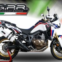 Scarico GPR compatibile con  Honda Crf 1000 L Africa Twin 2015-2017, Albus Ceramic, Scarico omologato, silenziatore con db killer estraibile e raccordo specifico