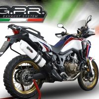 Scarico GPR compatibile con  Honda Crf 1000 L Africa Twin 2015-2017, Albus Ceramic, Scarico omologato, silenziatore con db killer estraibile e raccordo specifico