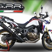 Scarico GPR compatibile con  Honda Crf 1000 L Africa Twin 2015-2017, New Grand Prix Evo Black Titanium, Scarico omologato, silenziatore con db killer estraibile e raccordo specifico