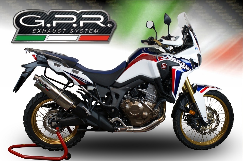 GPR exhaust compatible with  Honda Crf 1000 L Africa Twin 2018-2020, Trioval, Homologated legal slip-on exhaust including removable db killer and link pipe 