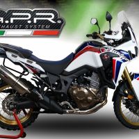 GPR exhaust compatible with  Honda Crf 1000 L Africa Twin 2018-2020, Trioval, Homologated legal slip-on exhaust including removable db killer and link pipe 