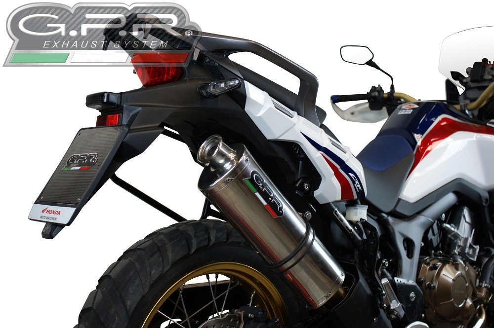 GPR exhaust compatible with  Honda Crf 1000 L Africa Twin 2018-2020, Trioval, Homologated legal slip-on exhaust including removable db killer and link pipe 