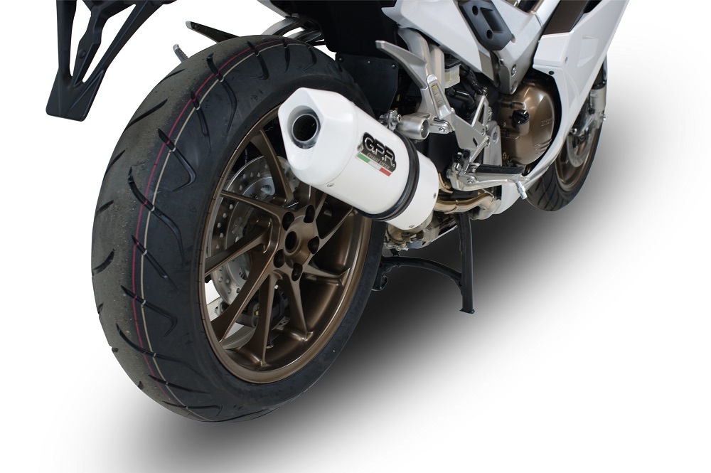 Scarico GPR compatibile con  Honda Vfr 800 F 2014-2016, Albus Ceramic, Scarico omologato, silenziatore con db killer estraibile e raccordo specifico
