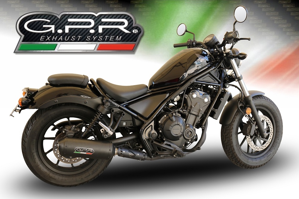 Scarico GPR compatibile con  Honda Cmx 500 Rebel 2021-2023, Ghisa , Scarico omologato, silenziatore con db killer estraibile e raccordo specifico