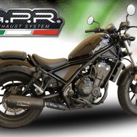 Scarico GPR compatibile con  Honda Cmx 500 Rebel 2021-2023, Ghisa , Scarico omologato, silenziatore con db killer estraibile e raccordo specifico