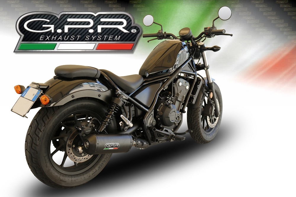 Scarico GPR compatibile con  Honda Cmx 500 Rebel 2021-2023, Ghisa , Scarico omologato, silenziatore con db killer estraibile e raccordo specifico