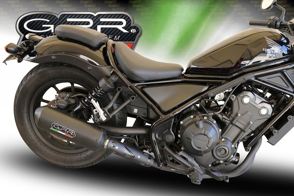 Scarico GPR compatibile con  Honda Cmx 500 Rebel 2021-2023, Ghisa , Scarico omologato, silenziatore con db killer estraibile e raccordo specifico