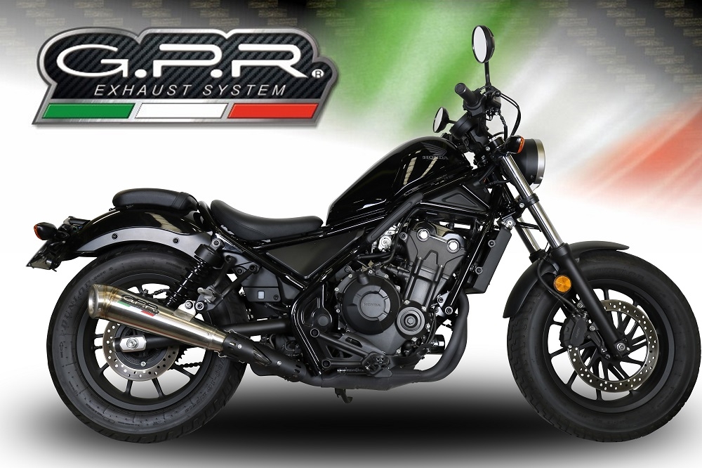 Scarico GPR compatibile con  Honda Cmx 500 Rebel 2021-2023, Powercone Evo, Scarico omologato, silenziatore con db killer estraibile e raccordo specifico