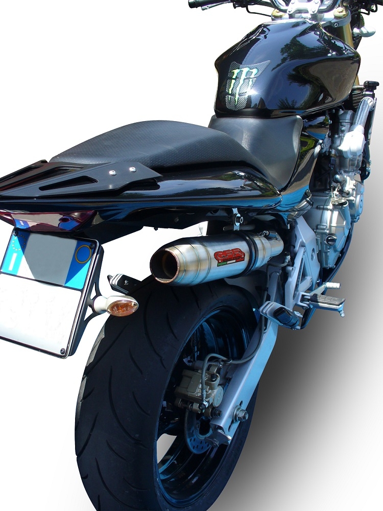 Scarico GPR compatibile con  Honda Hornet Cb 600 F 2003-2006, Deeptone Inox, Terminale di scarico omologato,fornito con db killer estraibile,catalizzatore e collettore