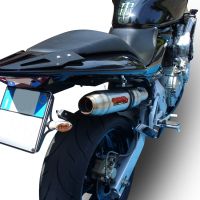 Scarico GPR compatibile con  Honda Hornet Cb 600 F 2003-2006, Deeptone Inox, Terminale di scarico omologato,fornito con db killer estraibile,catalizzatore e collettore