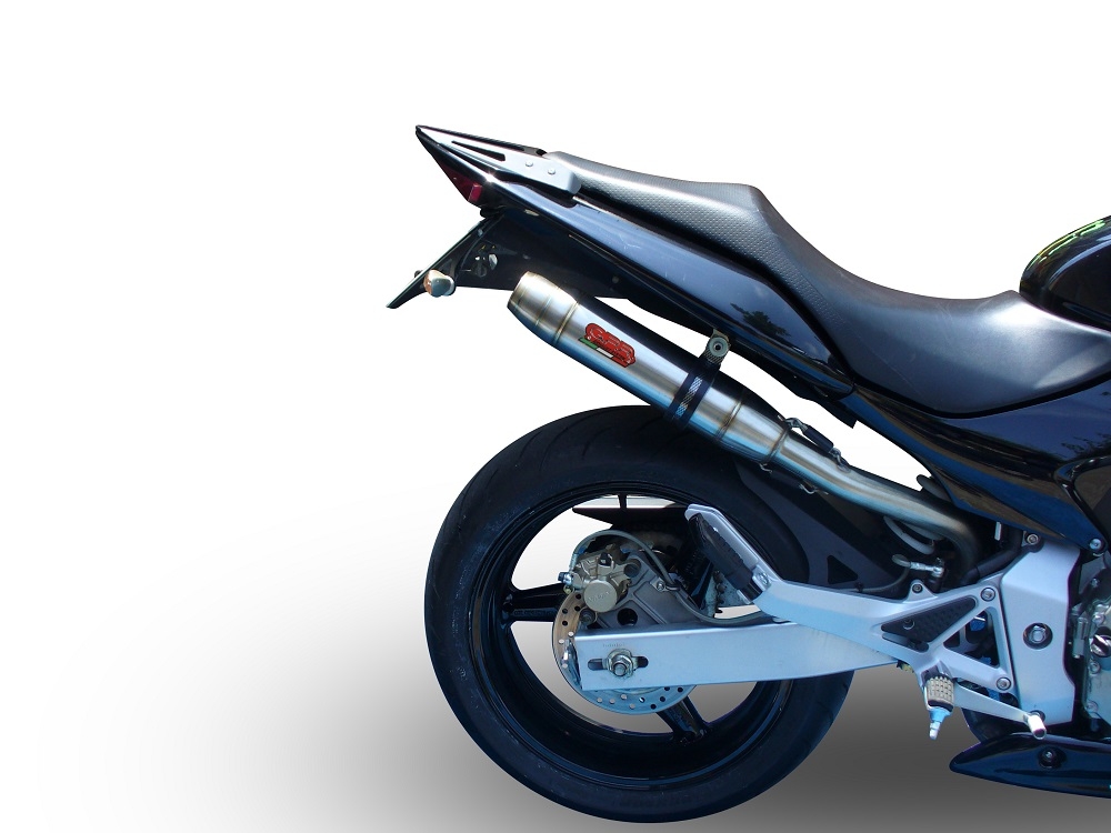 Scarico GPR compatibile con  Honda Hornet Cb 600 F 2003-2006, Deeptone Inox, Terminale di scarico omologato,fornito con db killer estraibile,catalizzatore e collettore