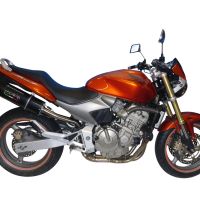 Scarico GPR compatibile con  Honda Hornet Cb 600 F 2003-2006, Furore Nero, Scarico omologato, silenziatore con db killer estraibile e raccordo specifico
