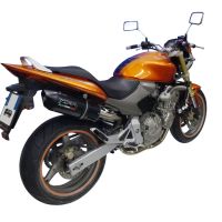 Scarico GPR compatibile con  Honda Hornet Cb 600 F 2003-2006, Furore Nero, Scarico omologato, silenziatore con db killer estraibile e raccordo specifico