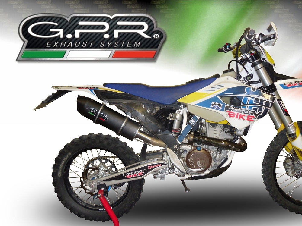 GPR escape compatível com  Husqvarna FE 350 2014-2016, Furore Poppy, Escape legal, homologado, silenciador com db killer removível e tubo de ligação específico 