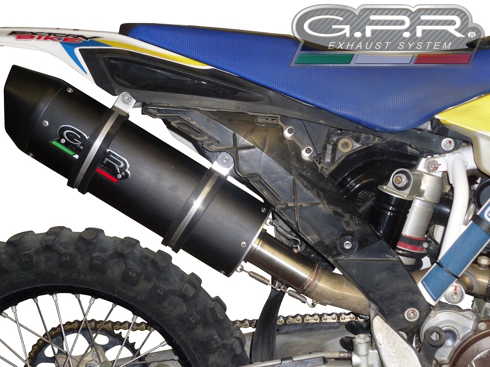 Scarico GPR compatibile con  Husqvarna FE 350 2014-2016, Furore Nero, Scarico omologato, silenziatore con db killer estraibile e raccordo specifico