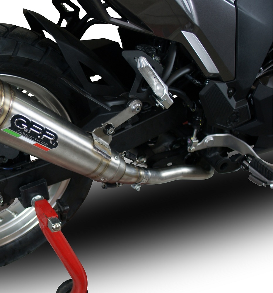 GPR exhaust compatible with  Kawasaki Versys-X 300 2017-2021, Powercone Evo, Homologated legal slip-on exhaust including removable db killer, link pipe and catalyst 