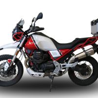 GPR exhaust compatible with  Moto Guzzi V85 TT 2019-2020, New Grand Prix Evo Titanium, Racing slip-on exhaust including link pipe 