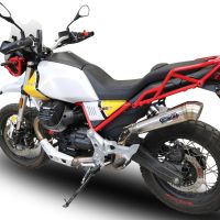 GPR exhaust compatible with  Moto Guzzi V85 TT 2021-2023, Powercone Evo, Homologated legal slip-on exhaust including removable db killer and link pipe 