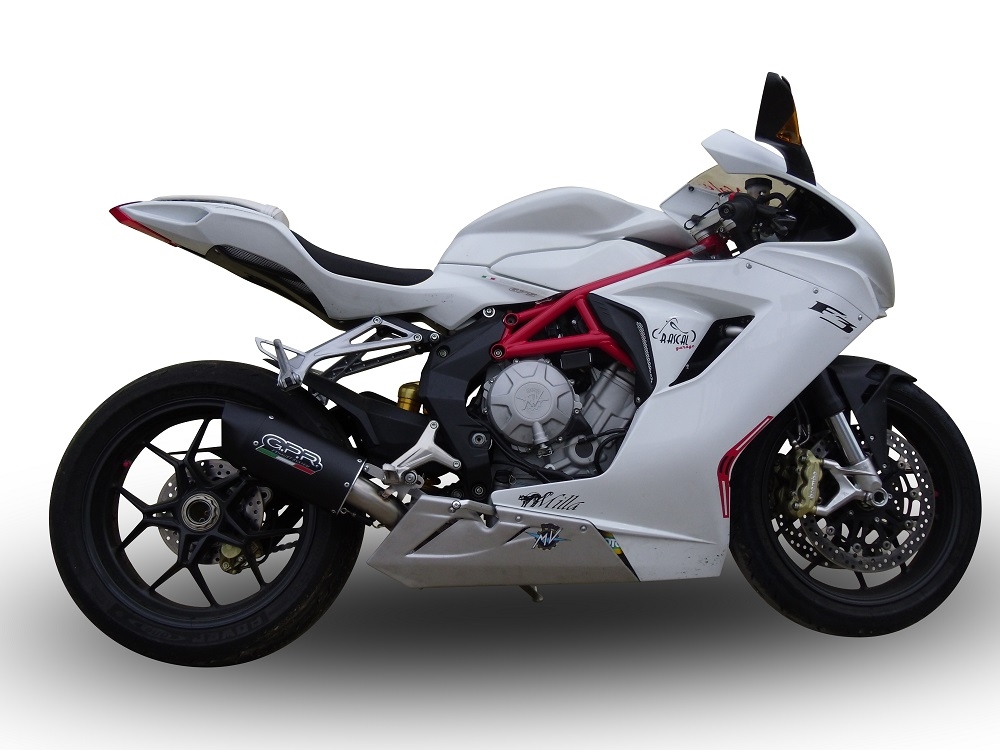 Scarico GPR compatibile con  Mv Agusta Brutale 675 2012-2015, Furore Nero, Scarico omologato, silenziatore con db killer estraibile e raccordo specifico