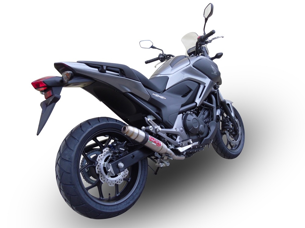 GPR exhaust compatible with  Honda Nc 750 X - S Dct  2021-2023, Deeptone Inox, Homologated legal slip-on exhaust including removable db killer and link pipe 
