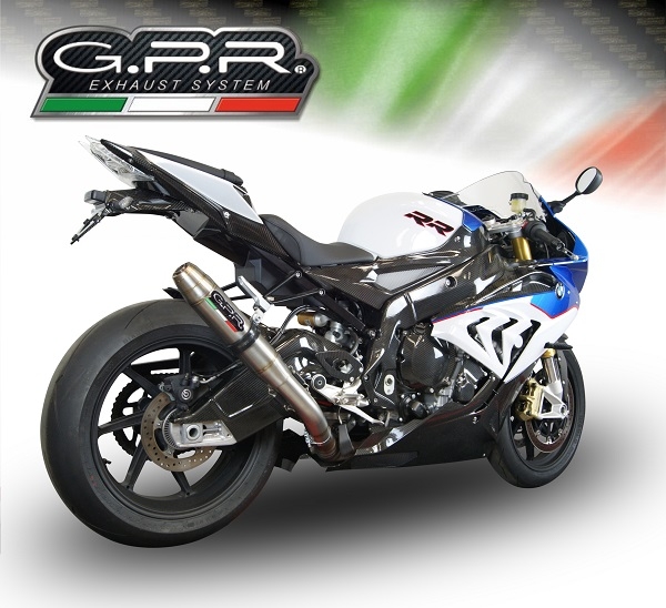 Scarico GPR compatibile con  Bmw S 1000 RR -M  2015-2016, Deeptone Inox, Scarico omologato, silenziatore con db killer estraibile e raccordo specifico