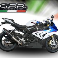 Scarico GPR compatibile con  Bmw S 1000 RR -M  2015-2016, Furore Nero, Scarico omologato, silenziatore con db killer estraibile e raccordo specifico
