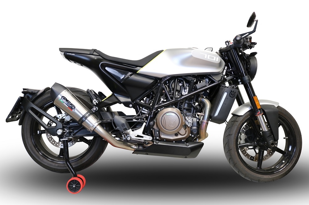 GPR escape compatible con  Husqvarna Svartpilen 701 2018-2020, New Grand Prix Evo Titanium, Escape legal, homologado, silenciador con db killer desmontable y tubo de conexión específico 