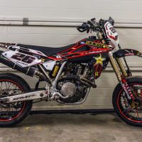 Scarico GPR compatibile con  Husqvarna Sm - Te 450 R 2004-2004, Furore Poppy, Scarico omologato, silenziatore con db killer estraibile e raccordo specifico