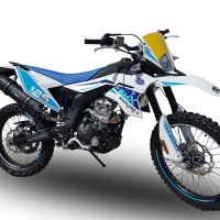 GPR exhaust compatible with  F.B. Mondial Smx 125 Enduro 2021-2023, Furore Evo4 Nero, Homologated legal slip-on exhaust including removable db killer, link pipe and catalyst 