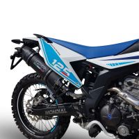 GPR exhaust compatible with  F.B. Mondial Smx 125 Enduro 2021-2023, Furore Evo4 Nero, Homologated legal slip-on exhaust including removable db killer, link pipe and catalyst 