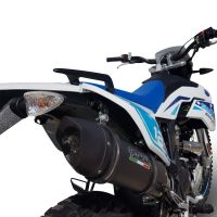 GPR exhaust compatible with  F.B. Mondial Smx 125 Enduro 2021-2023, Furore Evo4 Nero, Homologated legal slip-on exhaust including removable db killer, link pipe and catalyst 
