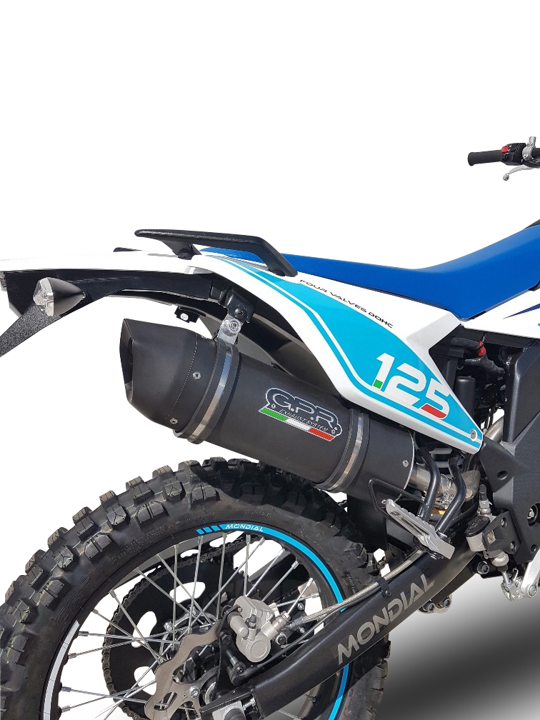 GPR exhaust compatible with  UM Motorcycles Dsr Adventure TT 125  2018-2020, Furore Evo4 Nero, Homologated legal slip-on exhaust including removable db killer, link pipe and catalyst 