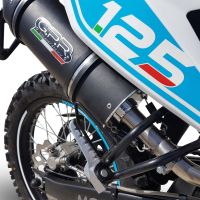 GPR exhaust compatible with  UM Motorcycles Dsr Adventure TT 125  2018-2020, Furore Evo4 Nero, Homologated legal slip-on exhaust including removable db killer, link pipe and catalyst 