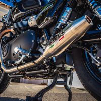 GPR exhaust compatible with  Triumph Street Twin 900 2020-2021, Deeptone Inox, Dual Homologated legal slip-on exhaust including removable db killers and link pipes 