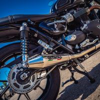 GPR exhaust compatible with  Triumph Street Twin 900 2020-2021, Vintacone, Dual Homologated legal slip-on exhaust including removable db killers and link pipes 