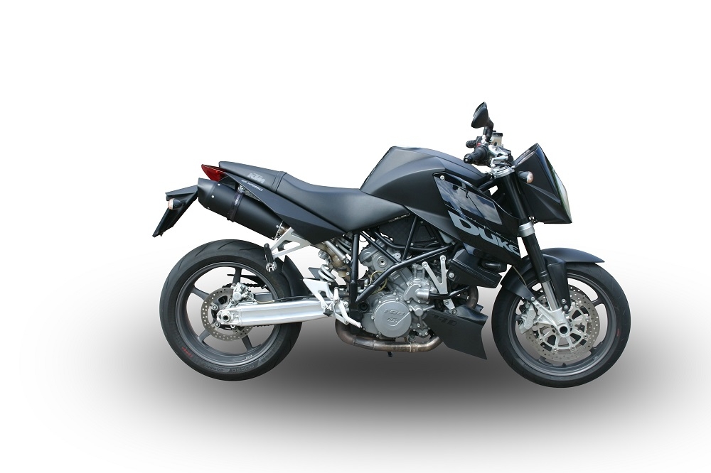 Scarico GPR compatibile con  Ktm Superduke 990 - R ( LC8) 2004-2012, Furore Nero, Coppia di terminali di scarico omologati, forniti con db killer removibile, catalizzatori e raccordi specifici