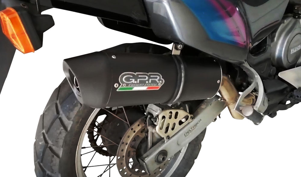 Scarico GPR compatibile con  Yamaha Xtz 750 Supertenere 1989-1997, Furore Nero, Scarico omologato, silenziatore con db killer estraibile e raccordo specifico