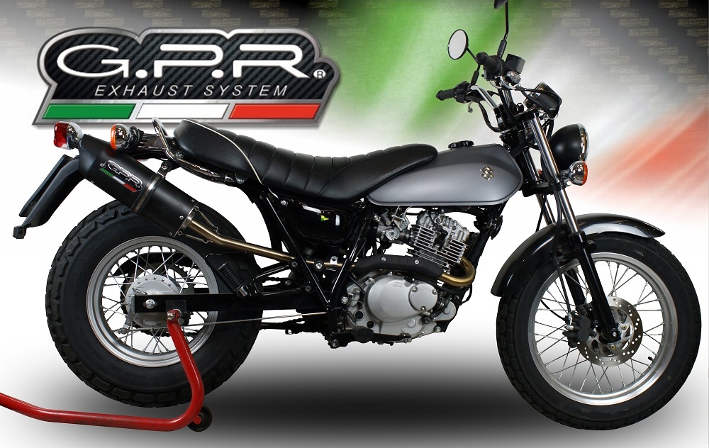 GPR exhaust compatible with  Suzuki Rv 200 Van Van 2016-2017, Furore Nero, Homologated legal slip-on exhaust including removable db killer and link pipe 