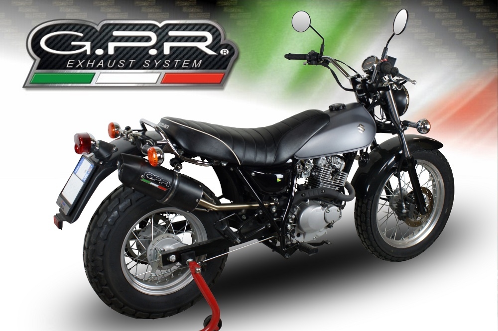 GPR exhaust compatible with  Suzuki Rv 200 Van Van 2016-2017, Furore Nero, Homologated legal slip-on exhaust including removable db killer and link pipe 